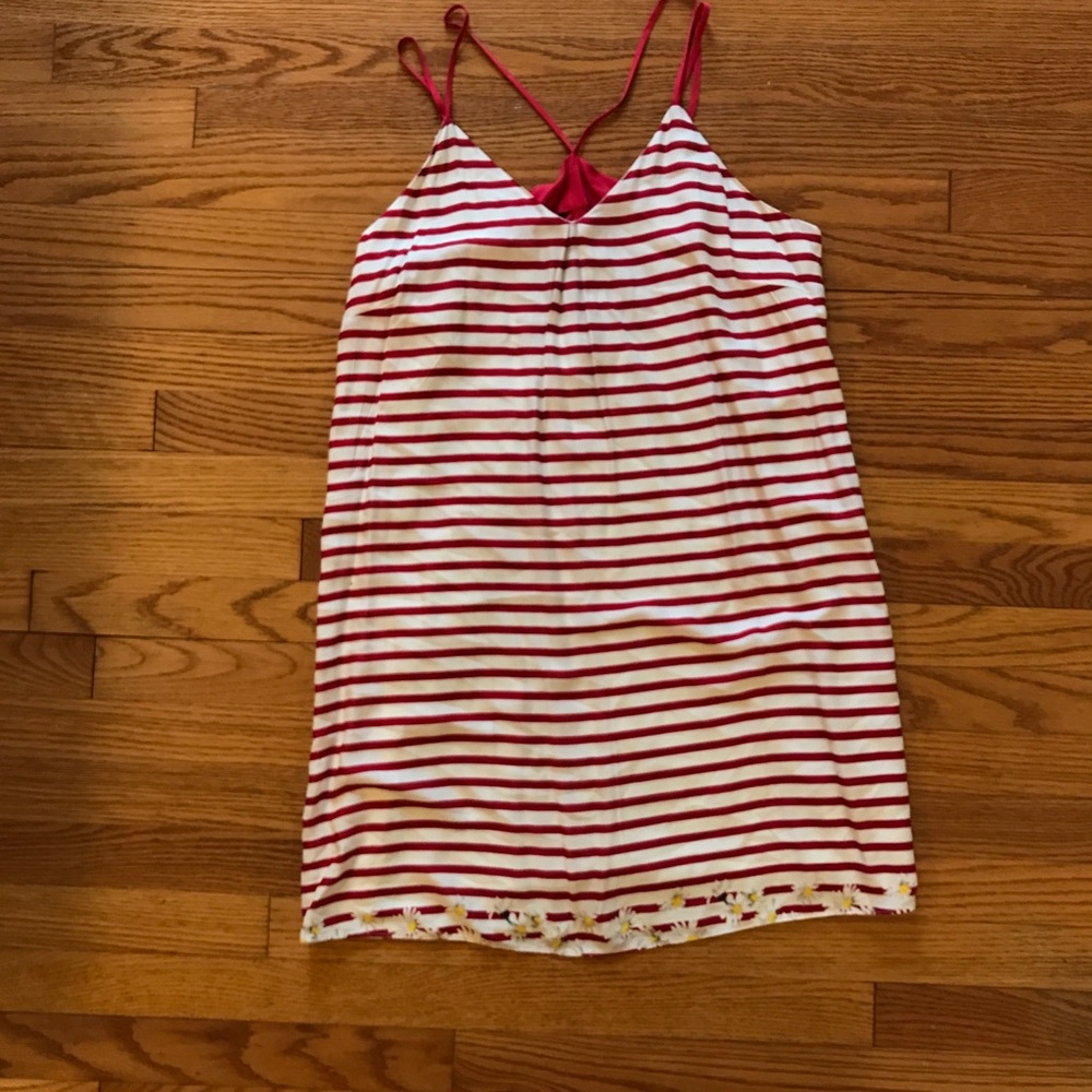 Red and white stripped dress